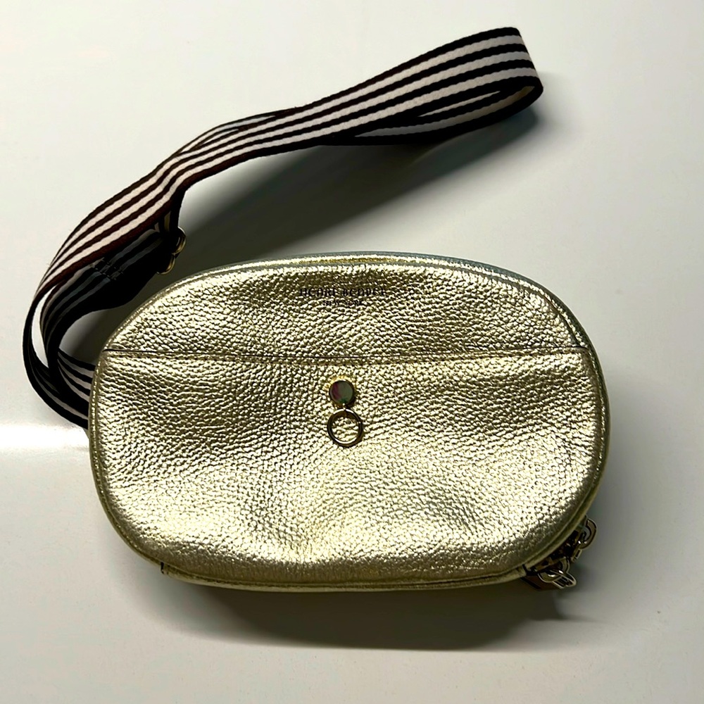 Henri Bendel New York Gold Metallic Belt Bag